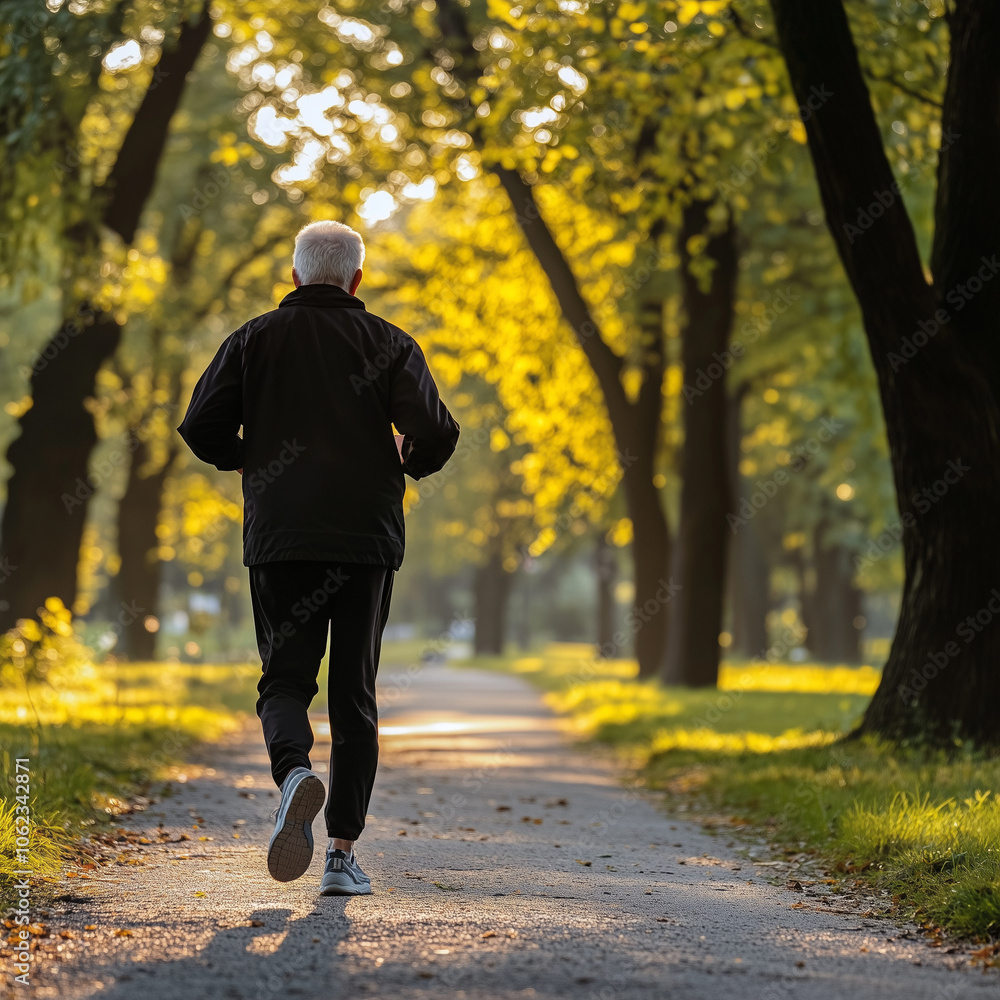 Obraz premium old person walking in the park