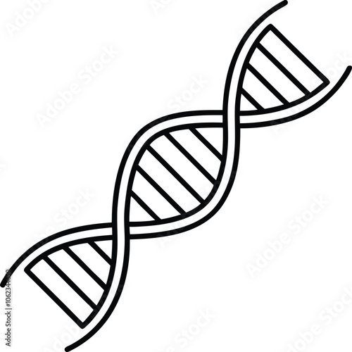 DNA Double Helix Icon for Genetics and Molecular Biology Concepts