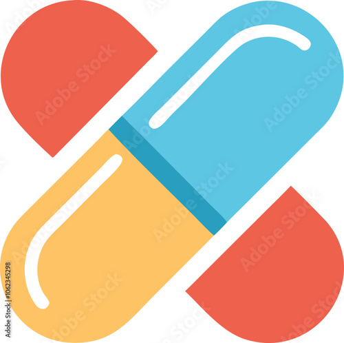 Colorful Bandage Icon for First Aid and Healthcare Concepts
