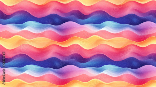 Wavy summer dip dye boho seamless pattern featuring a vibrant ombre color blend ideal for beach swimwear and trendy fashion applications