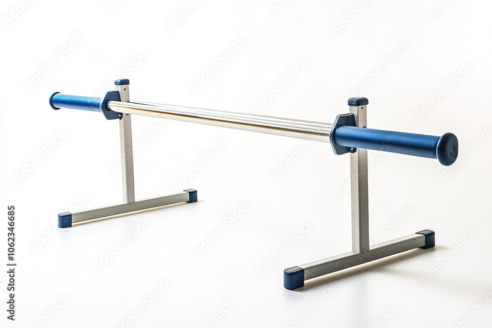 Modern blue and silver parallel bars on white. Modern blue and silver parallel bars on white.