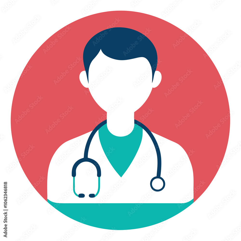 Doctor Icon with Stethoscope for Healthcare and Medical Services Doctor Icon with Stethoscope for Healthcare and Medical Services