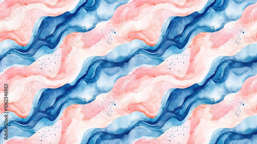 Seamless abstract watercolor pattern with harmonious aesthetic design for modern decor