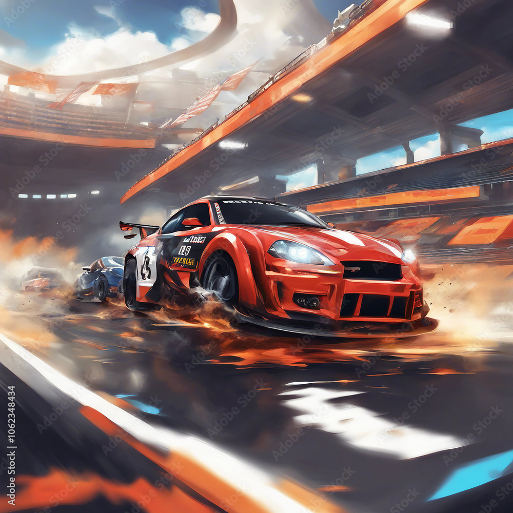 car racing game background illustration car racing game background illustration