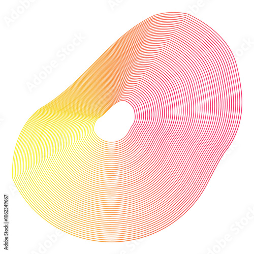 Flowing particles form waves, a gradient light pattern. modern technology background