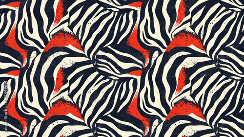 Fototapeta Naklejka Na Ścianę i Meble -  Seamless zebra print pattern showcasing modern abstract design elements ideal for creative paper projects animal themed decor