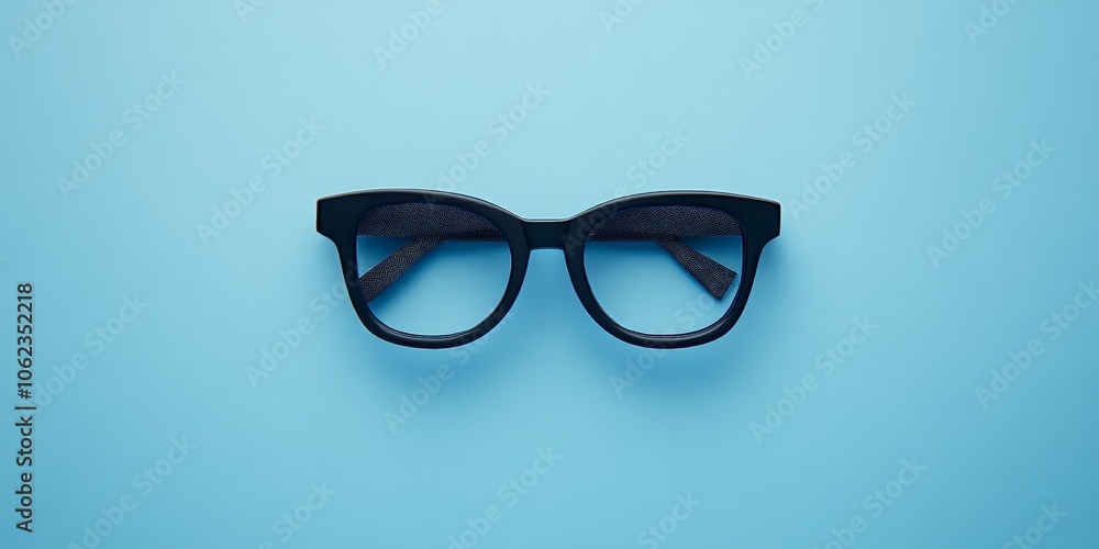 Black glasses, moustache, and bowtie on light blue background stock image Black glasses, moustache, and bowtie on light blue background stock image
