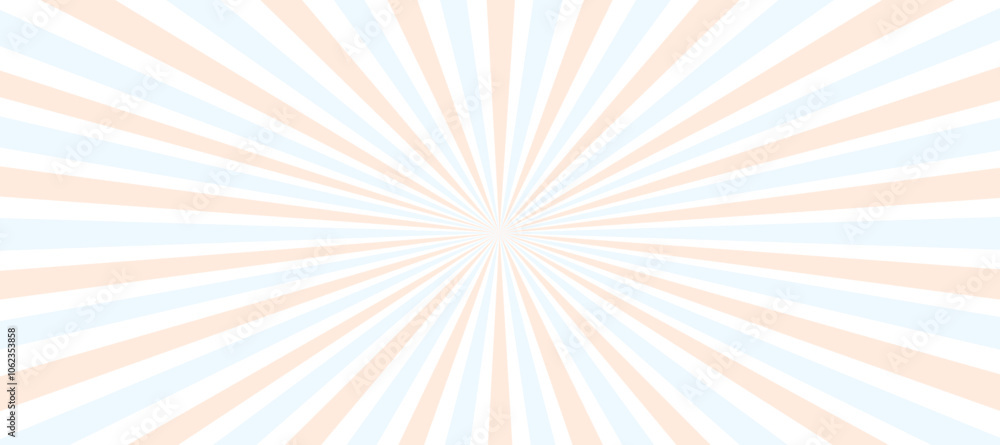 Fototapeta premium Beige and blue rays in the white background