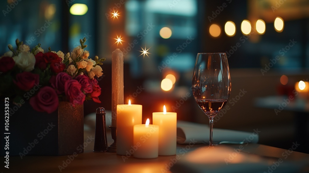 Romantic Dinner Table Setting for Valentine's Day Romantic Dinner Table Setting for Valentine's Day