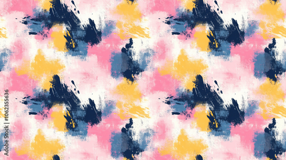 Obraz premium Watercolor seamless pattern of majestic mountains in shades of white gray and black ideal for textile design