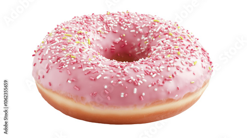 Delicious Pink Sprinkled Donut Perfect for Desserts and Treats