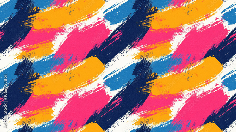 Obraz premium Seamless pattern of brushed painted abstract background with dynamic brush strokes ideal for textile and graphic design