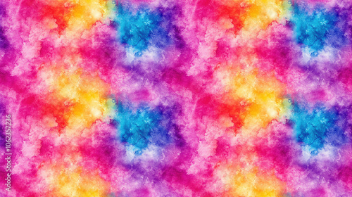 Vibrant seamless tie dye pattern featuring a magical watercolor effect perfect for textile design or fashion apparel