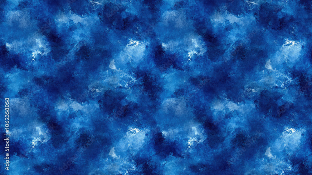 Fototapeta premium Seamless pattern of abstract blue watercolor texture versatile design for backgrounds and textiles