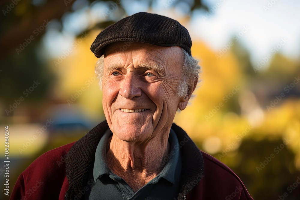 Portrait of a happy senior man in the park. Selective focus. Portrait of a happy senior man in the park. Selective focus.