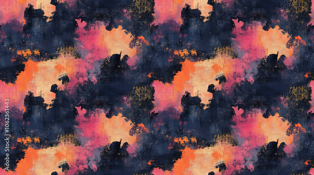 Fototapeta premium Seamless abstract oil painting pattern featuring rich textures created with hand drawn artistry