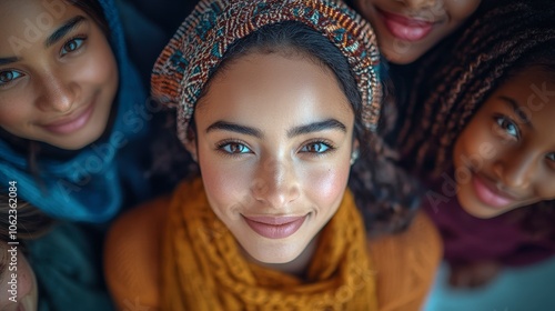 Multi-Ethnic Family Portrait with Smiling Faces