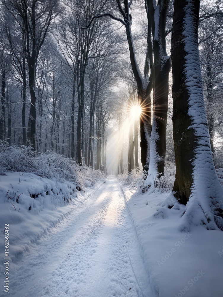 A quiet forest path is covered in fresh snow, illuminated by the soft glow of morning light. The trees stand tall, their branches adorned with white, creating a peaceful winter setting. A quiet forest path is covered in fresh snow, illuminated by the soft glow of morning light. The trees stand tall, their branches adorned with white, creating a peaceful winter setting.