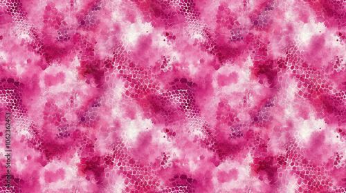 Seamless grunge watercolor snake skin pattern featuring shades of pink magenta and white ideal for trendy fabric designs fashion textile art