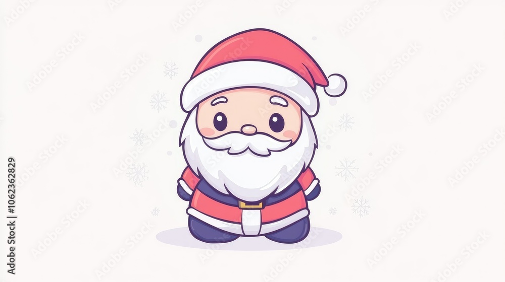 Children's drawing of Santa Claus in a red coat and hat on a clean white background New Year's Eve happy holiday Children's drawing of Santa Claus in a red coat and hat on a clean white background New Year's Eve happy holiday