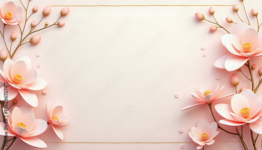 Elegant floral background with delicate flowers and leaves for invitations or greeting cards Elegant floral background with delicate flowers and leaves for invitations or greeting cards