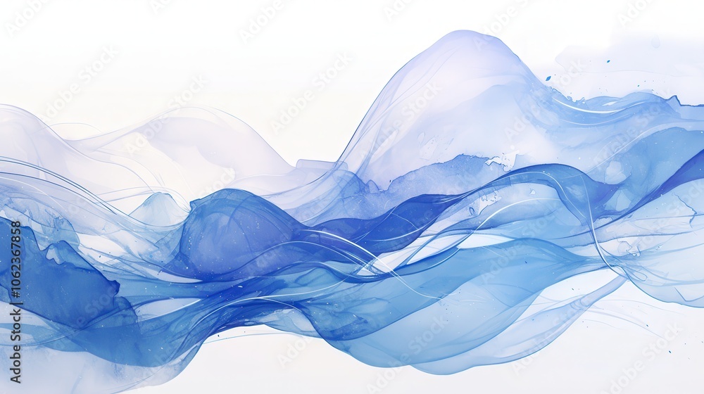 Abstract waves in soft blue tones, creating a serene and calming atmosphere. Abstract waves in soft blue tones, creating a serene and calming atmosphere.