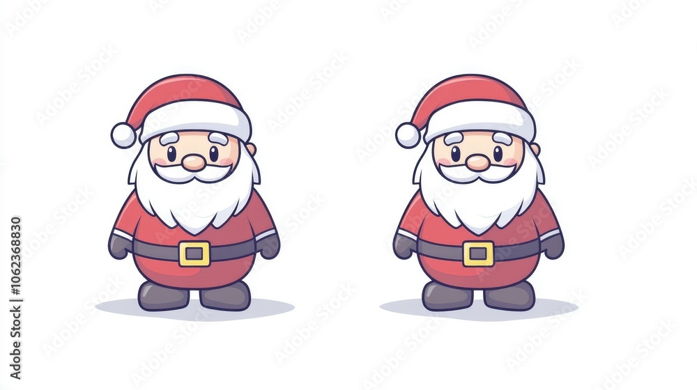 Children's drawing of Santa Claus in a red coat and hat on a clean white background New Year's Eve happy holiday Children's drawing of Santa Claus in a red coat and hat on a clean white background New Year's Eve happy holiday