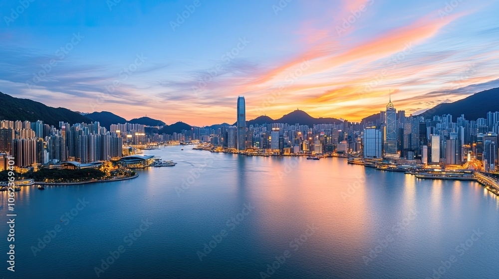 Fototapeta premium business district enhanced by digital graphs demonstrating advancements in urban technology.