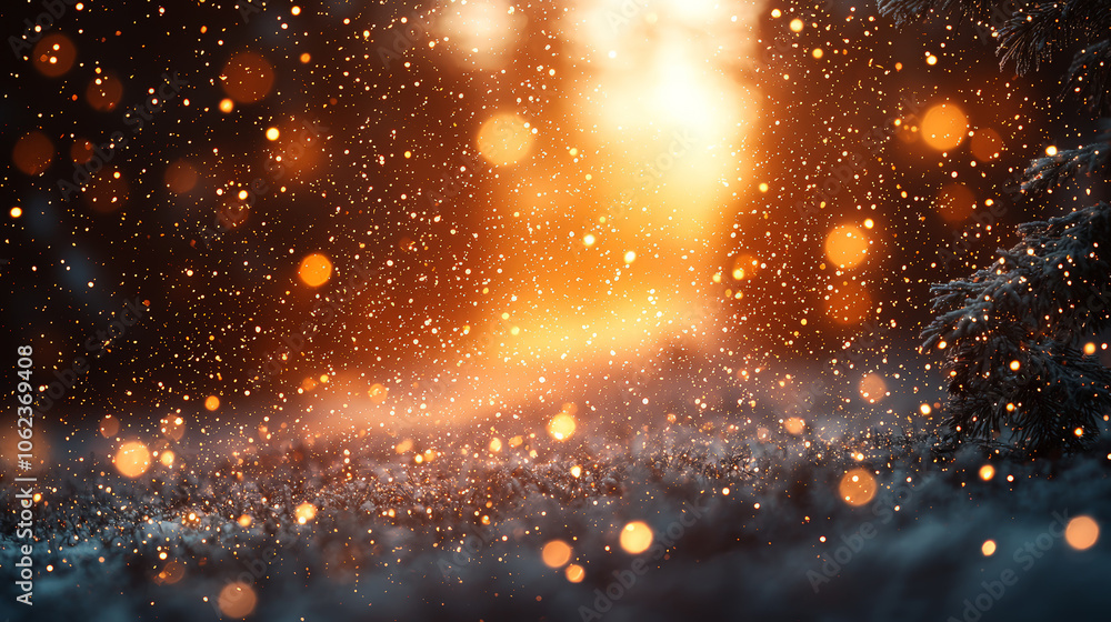 Obraz premium A cozy, blurred Christmas background capturing the essence of home and family, with soft warm lighting that fills the room, evoking a comforting holiday ambiance. Generative AI