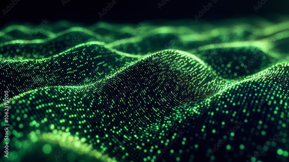 Dark Green Code Matrix with Digital Lines Dark Green Code Matrix with Digital Lines