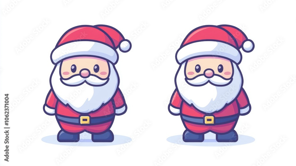 Children's drawing of Santa Claus in a red coat and hat on a clean white background New Year's Eve happy holiday Children's drawing of Santa Claus in a red coat and hat on a clean white background New Year's Eve happy holiday
