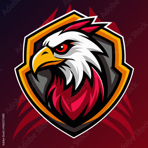 Wallpaper Mural Stylized eagle logo design featuring vibrant colors and strong lines for an esports team during competitive gaming season Torontodigital.ca