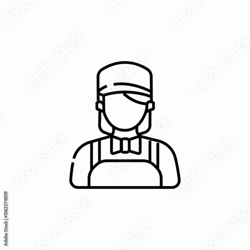 female construction worker icon sign vector