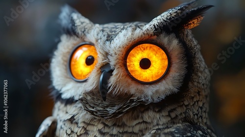 Halloween frightful owl patterns with large, glowing eyes