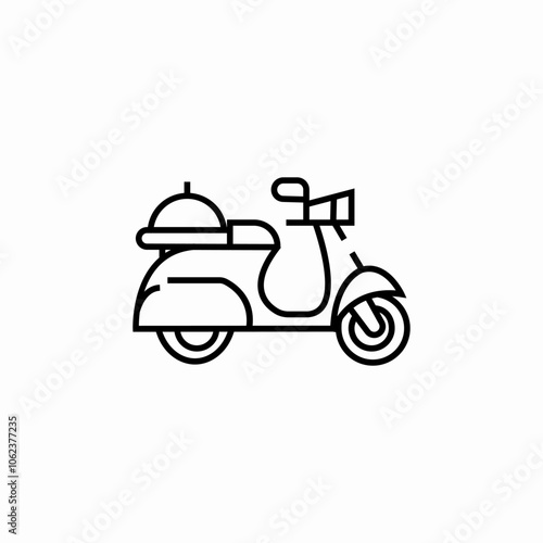 food delivery moped icon sign vector