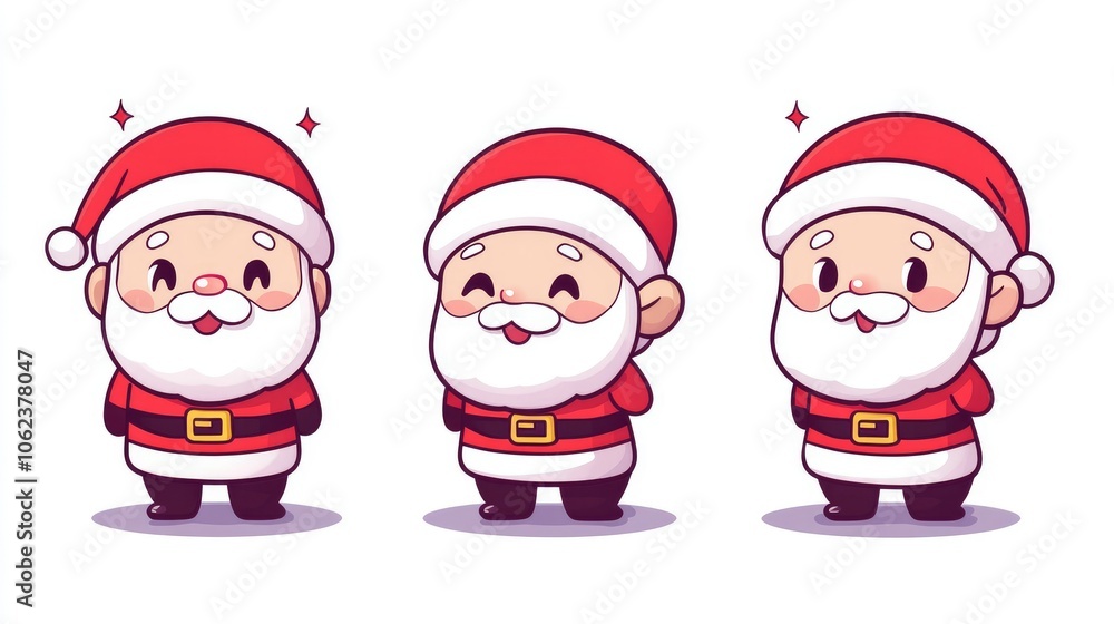 Children's drawing of Santa Claus in a red coat and hat on a clean white background New Year's Eve happy holiday Children's drawing of Santa Claus in a red coat and hat on a clean white background New Year's Eve happy holiday