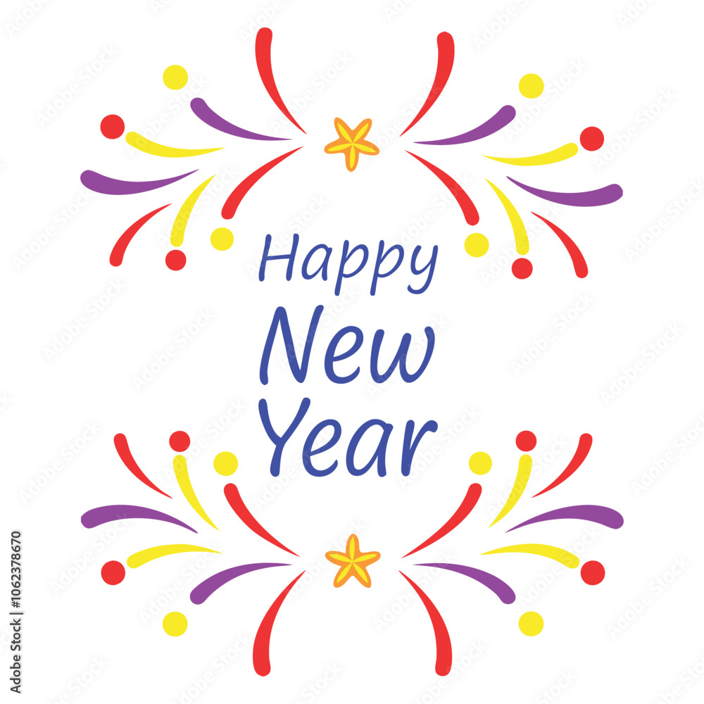 Obraz premium Glitzy ''happy New Year'' firework vector illustration