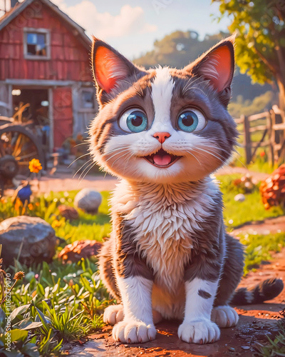 super cute animals on a farm – cat