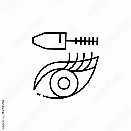 mascara eyelash eye icon sign vector