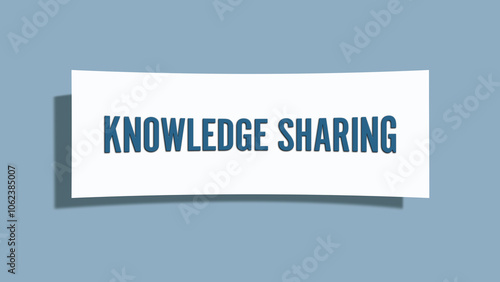 Knowledge Sharing. A card isolated on blue background.