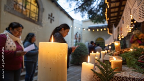 Las Posadas candlelight prayer gathering in Mexican village