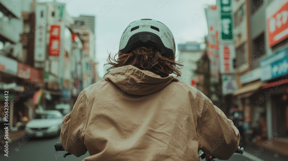 An individual on a motorcycle rides through a bustling urban street lined with colorful signage and busy pedestrians, capturing the essence of city life and movement. An individual on a motorcycle rides through a bustling urban street lined with colorful signage and busy pedestrians, capturing the essence of city life and movement.