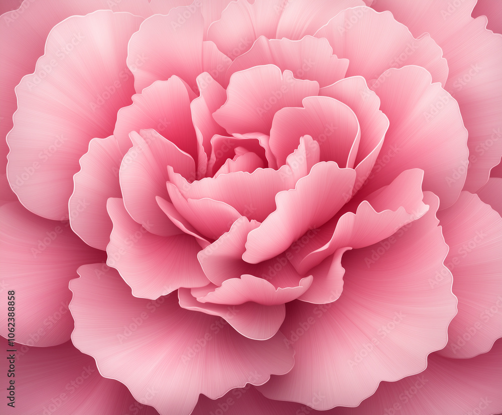 Closeup Pink Carnation Bloom Macro Flower Garden Art Illustration Closeup Pink Carnation Bloom Macro Flower Garden Art Illustration