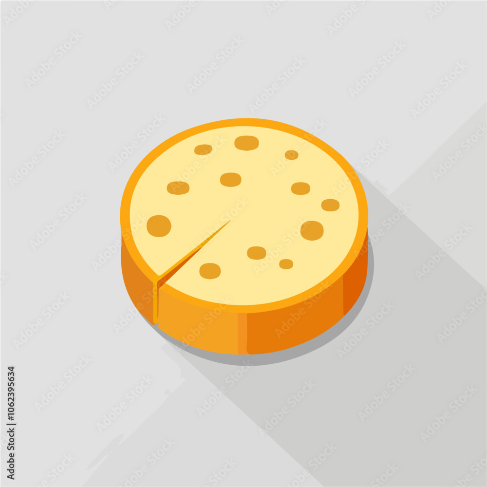 2D flat vector illustration cheese isolated on a white background. 2D flat vector illustration cheese isolated on a white background.