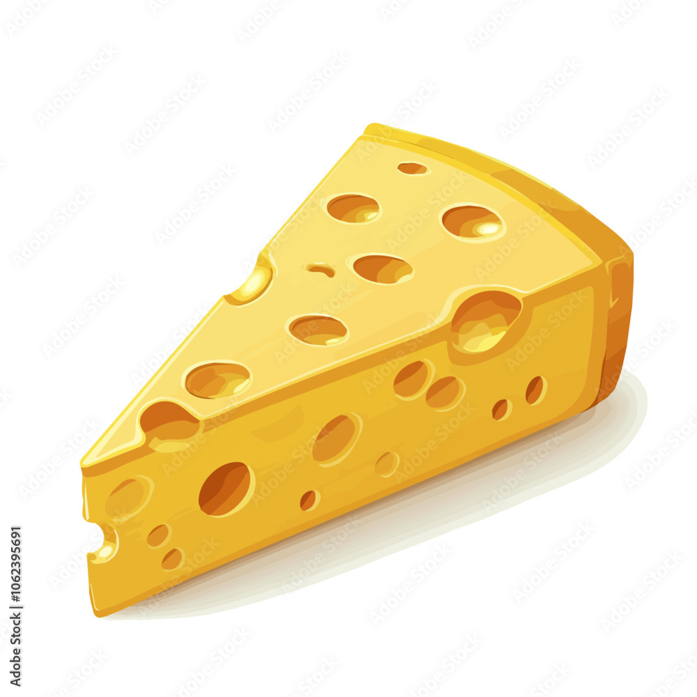 2D flat vector illustration cheese isolated on a white background. 2D flat vector illustration cheese isolated on a white background.
