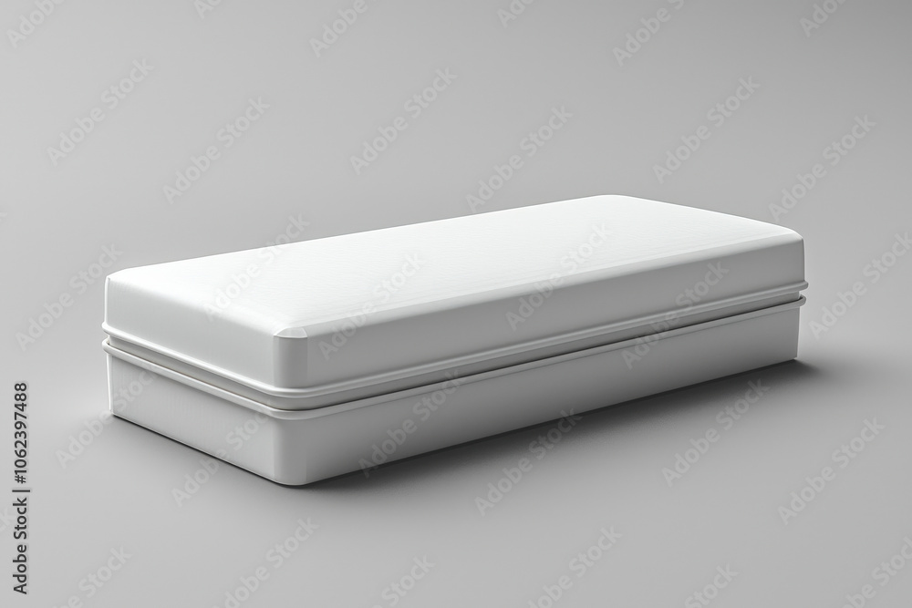 Rectangular White Jewelry Box on Gray Rectangular White Jewelry Box on Gray