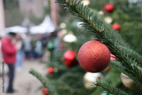 Weihnachtsmarkt, Christbaumkugel, Weihnachtsbaum,  photo