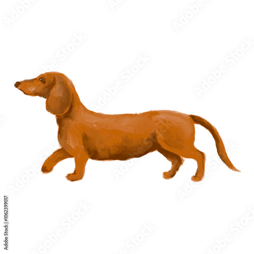 Photography dachshund dog cute isolated Hand drawn illustration on a transparent background