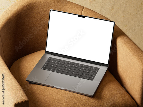 Realistic Laptop Mockup in PNG Format – Isolated Scene with Transparent Screen for Web UI Presentation