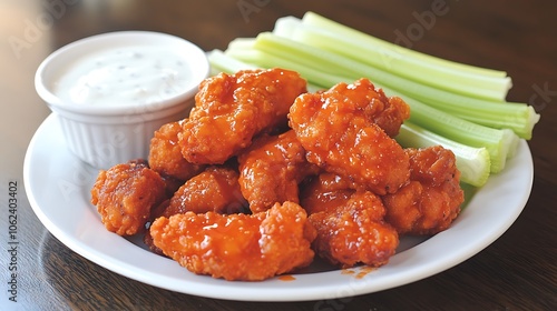 Spicy buffalo chicken tenders served with crisp celery and ranch


 photo